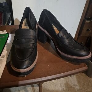 Dolce Vita Jay Jay Black Chunky Heeled Penny LOAFERS